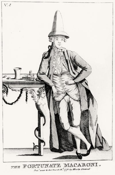 The Fortunate Macaroni, pub. af N. Dandy, 16. Marts 1772 af English School